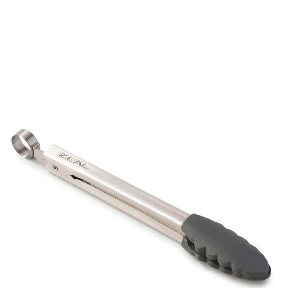 Zeal Dark Grey Silicone Mini Tongs 20cm